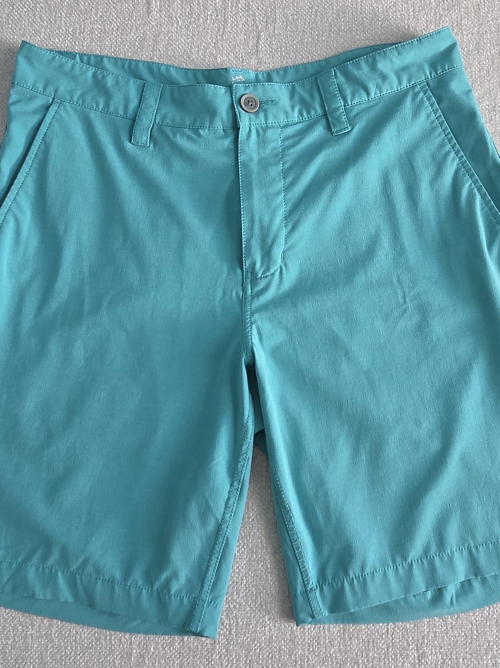 Southern Tide Men's Performance Golf Shorts Aqua Blue Stretch W32 Flat Front